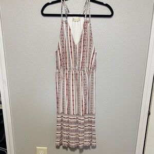 Altar'd State Red and White Patterned Midi Dress